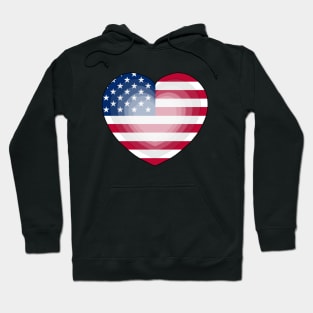 Heart Love Flag of USA Hoodie